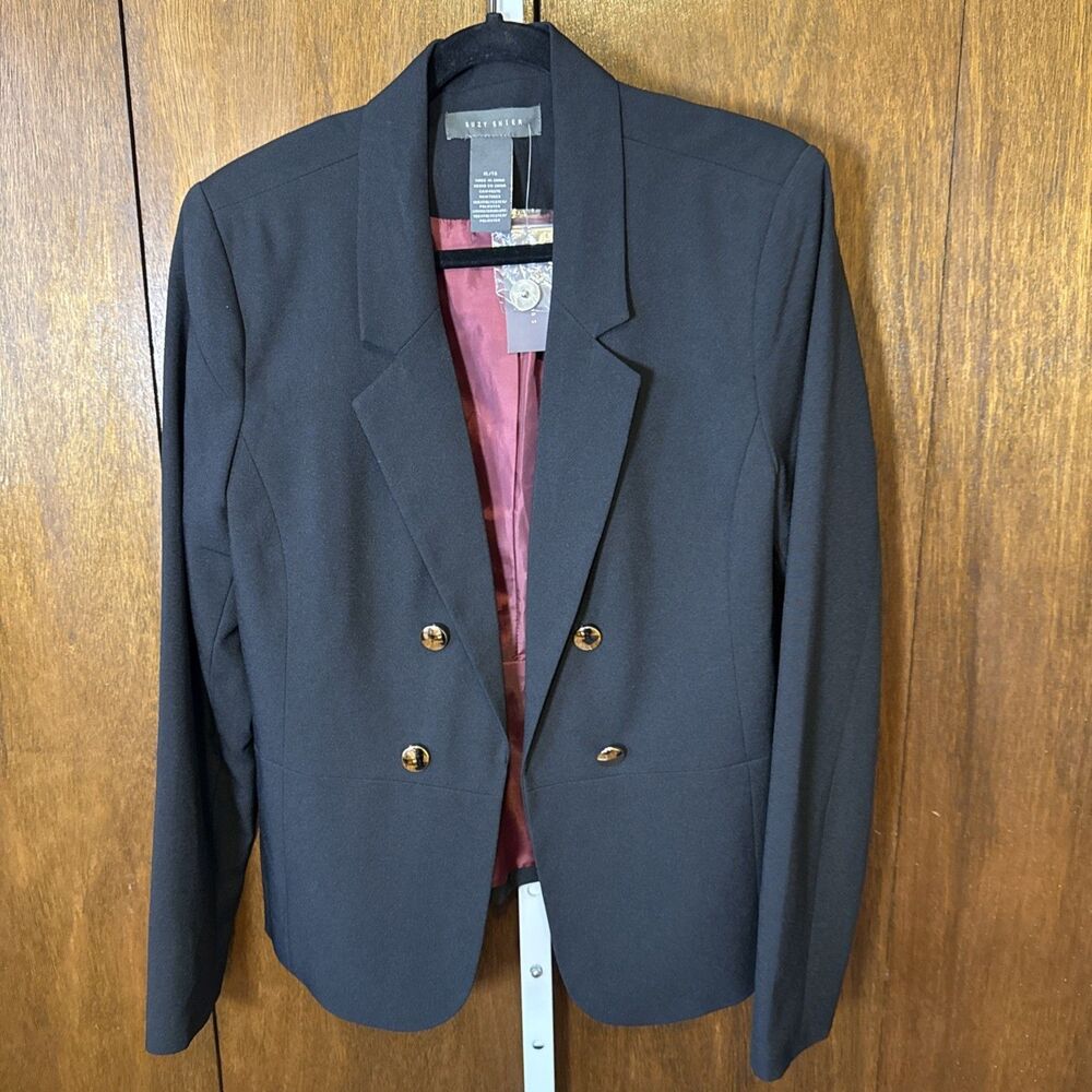 New Blazer W/Gold Buttons Sz XL Black Office Preppy